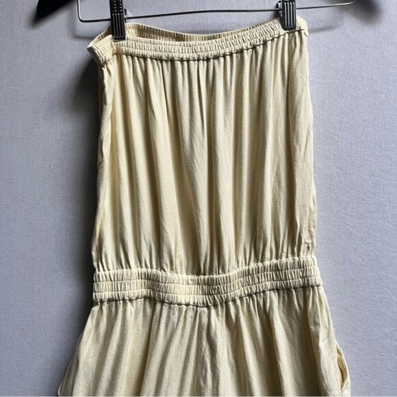 Sunday Best Aritzia Tabata yellow strapless jumpsuit Sz XS - Picture 13 of 13